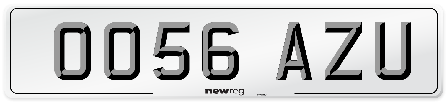 OO56 AZU Number Plate from New Reg